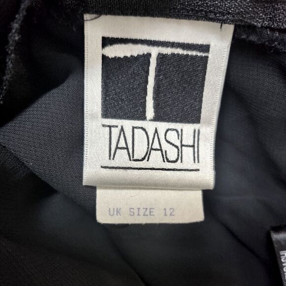 Tadashi Palazzo High Rise Layered Chiffon Wide Leg Pants Black Size 12 - Picture 6 of 7